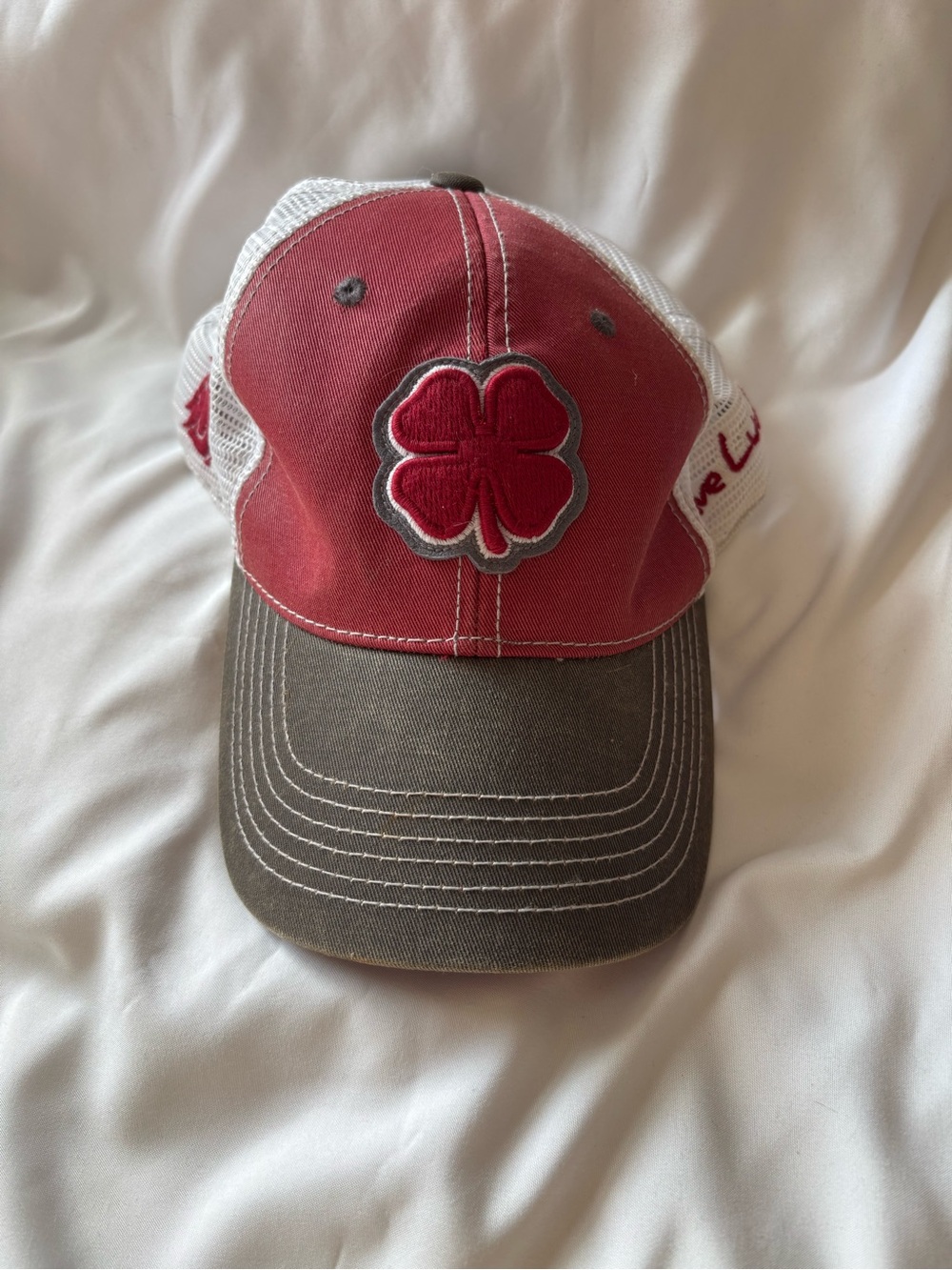 Red and Gray Washington State Cougars Clover Trucker Cap - Casual Unisex Hat